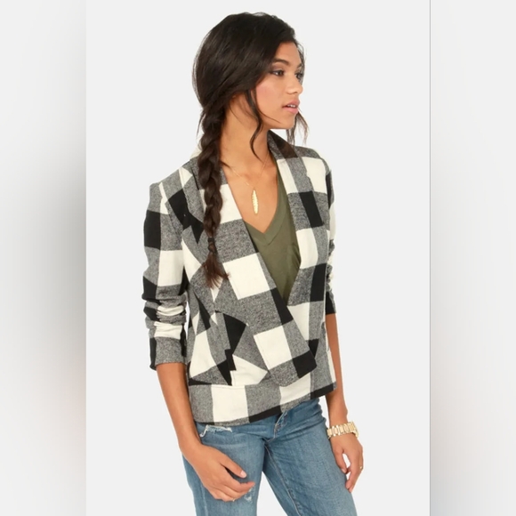 BB Dakota by Jack Campton Plaid Print Wrap Coat Jacket Size Small - Picture 4 of 16